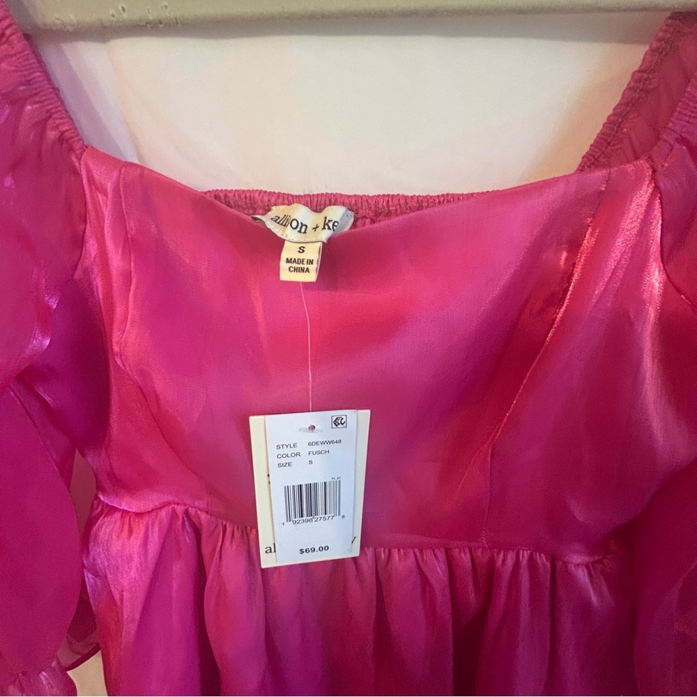 Allison + Kelly Barbie Pink Puff Sleeve Party Dress | Size S |‎ NWT - Picture 5 of 8